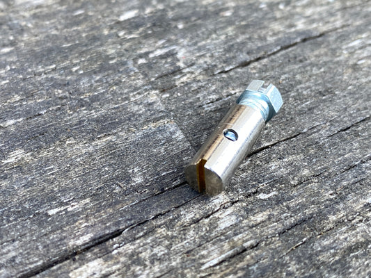 Solderless Barrel Shaped Cable Nipple for Vintage Bicycles and Vehicles.