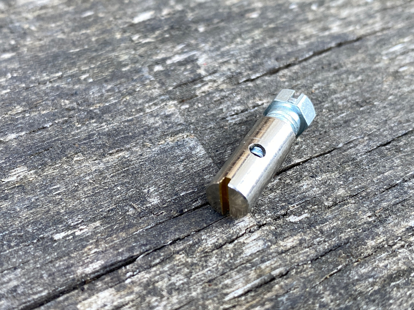 Solderless Barrel Shaped Cable Nipple for Vintage Bicycles and Vehicles.