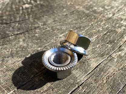 3/8 Cycle Thread Original English Chrome Bicycle Hub Track Nuts.