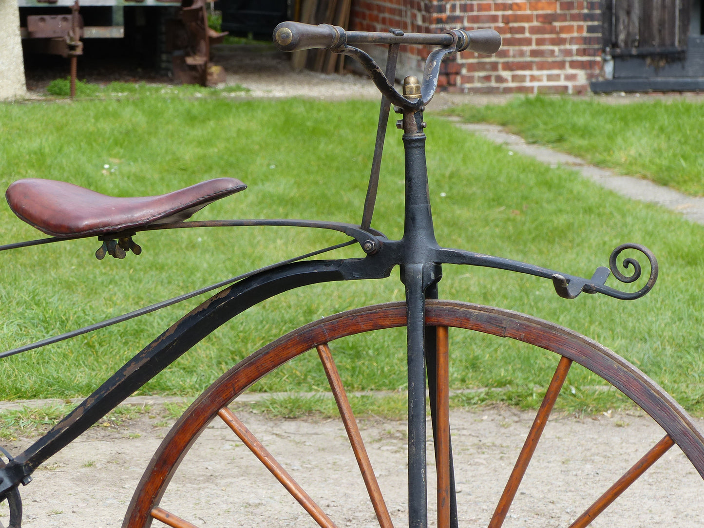 c.1869 English Bone-Shaker Velocipede Bicycle.