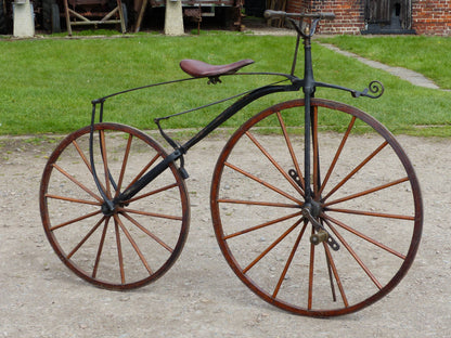 c.1869 English Bone-Shaker Velocipede Bicycle.