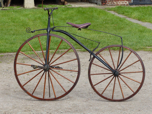 c.1869 English Bone-Shaker Velocipede Bicycle.