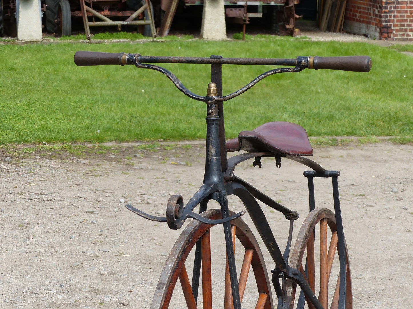 c.1869 English Bone-Shaker Velocipede Bicycle.