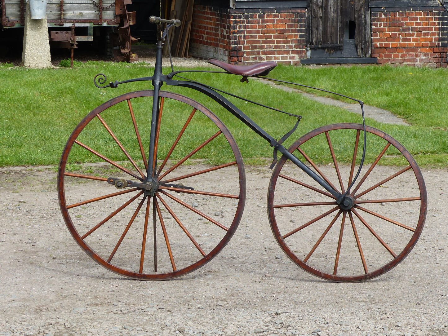 c.1869 English Bone-Shaker Velocipede Bicycle.