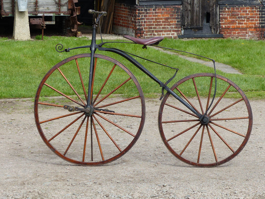 c.1869 English Bone-Shaker Velocipede Bicycle.