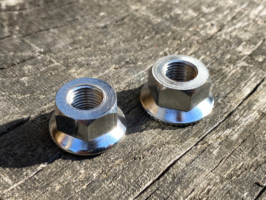 3/8 Cycle Thread Original English Chrome Bicycle Hub Track Nuts.