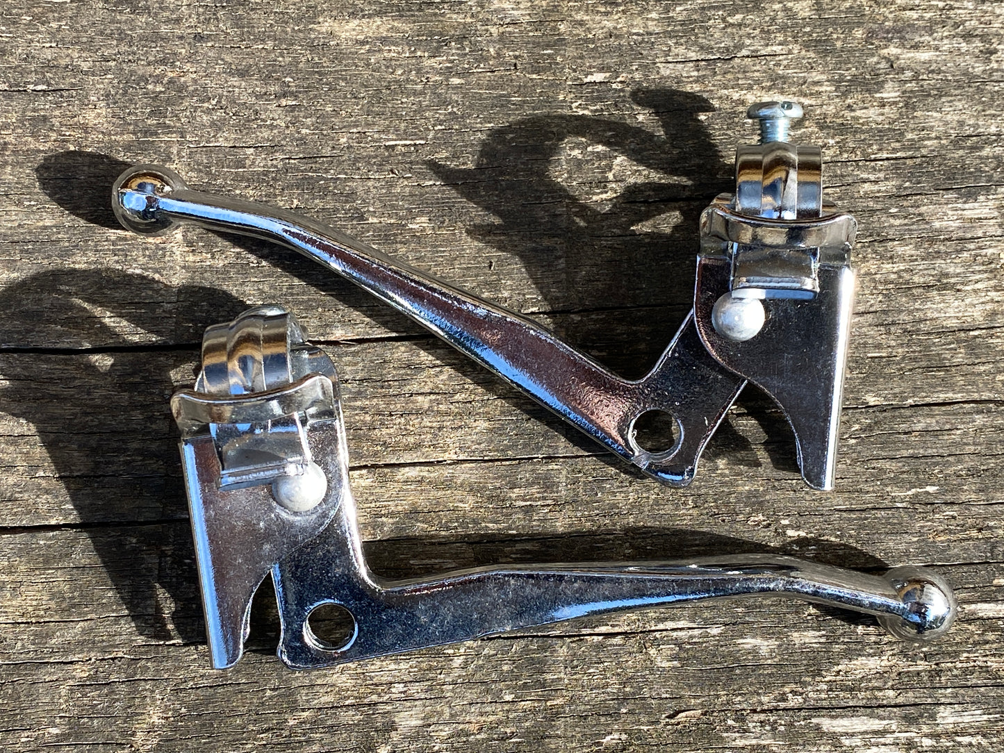 Traditional Chrome Bicycle Brake Levers.