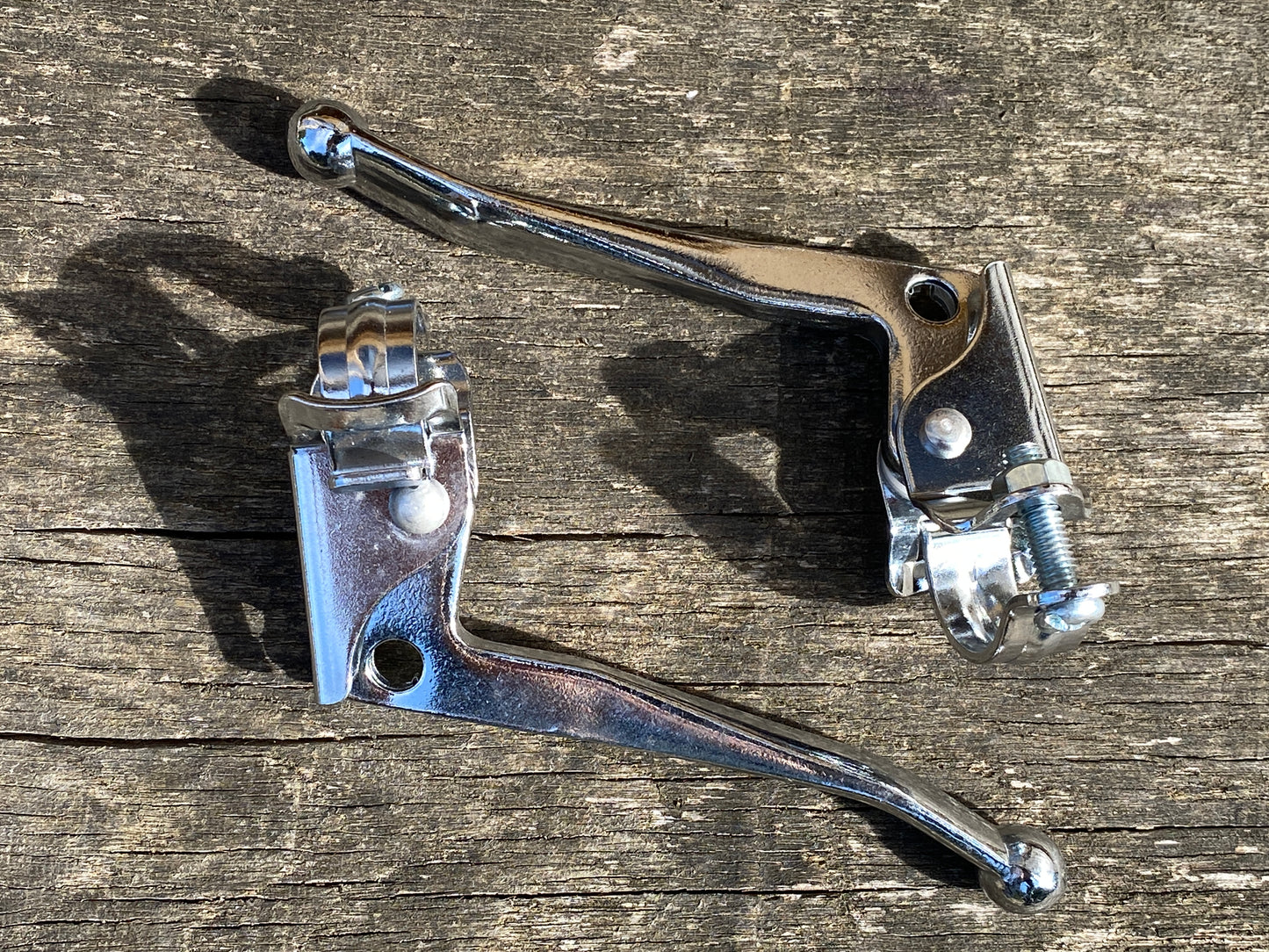 Traditional Chrome Bicycle Brake Levers.
