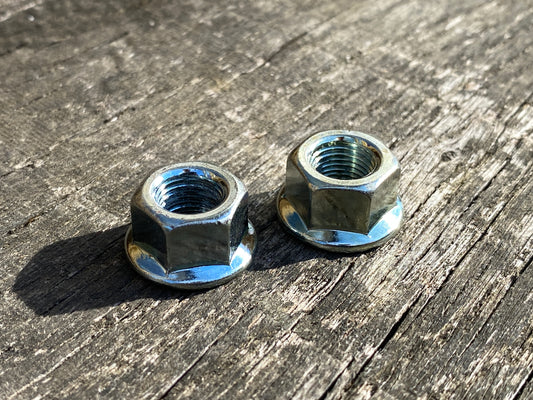3/8 Cycle - Bicycle Hub Axle Flanged Nuts.