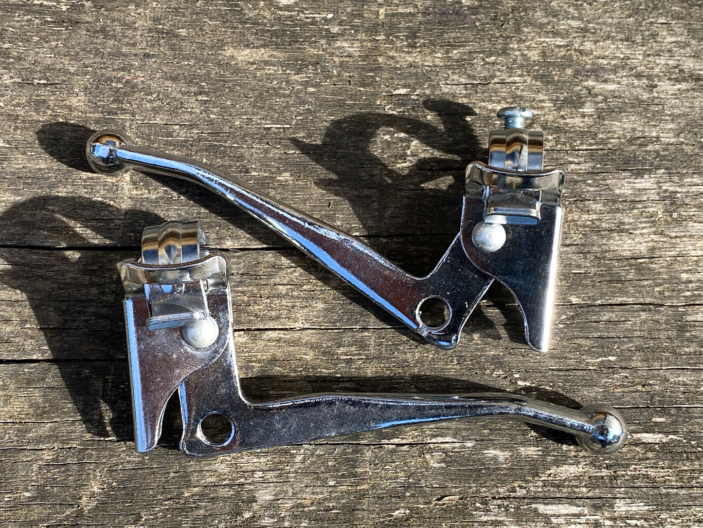 Traditional Chrome Bicycle Brake Levers.
