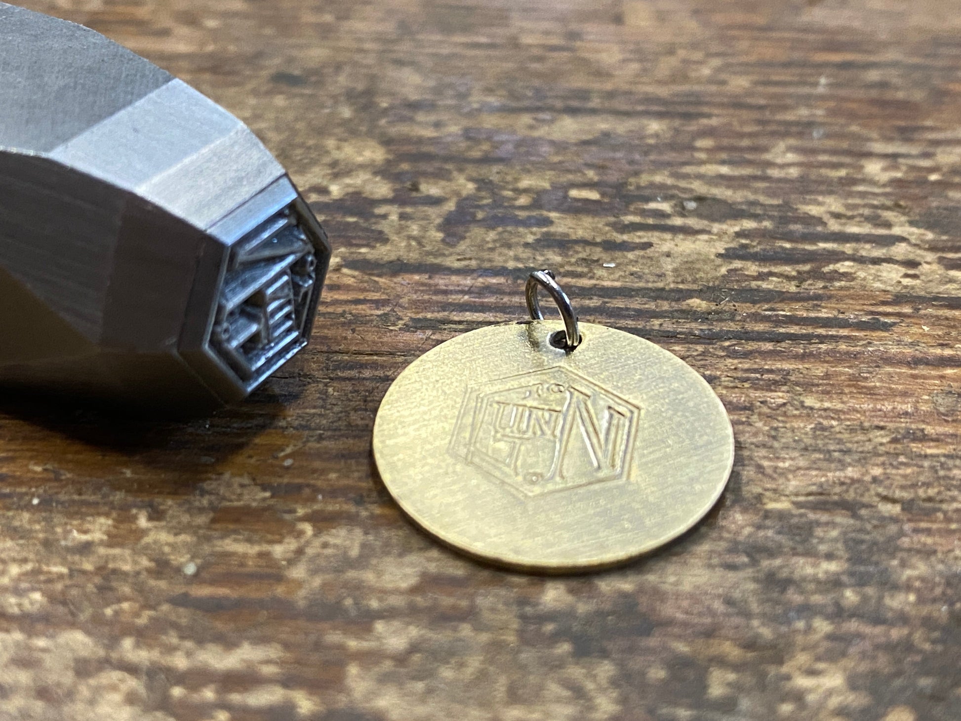 Gunn & Co Hand Stamped Key Fob Badge. 18Mm Badge