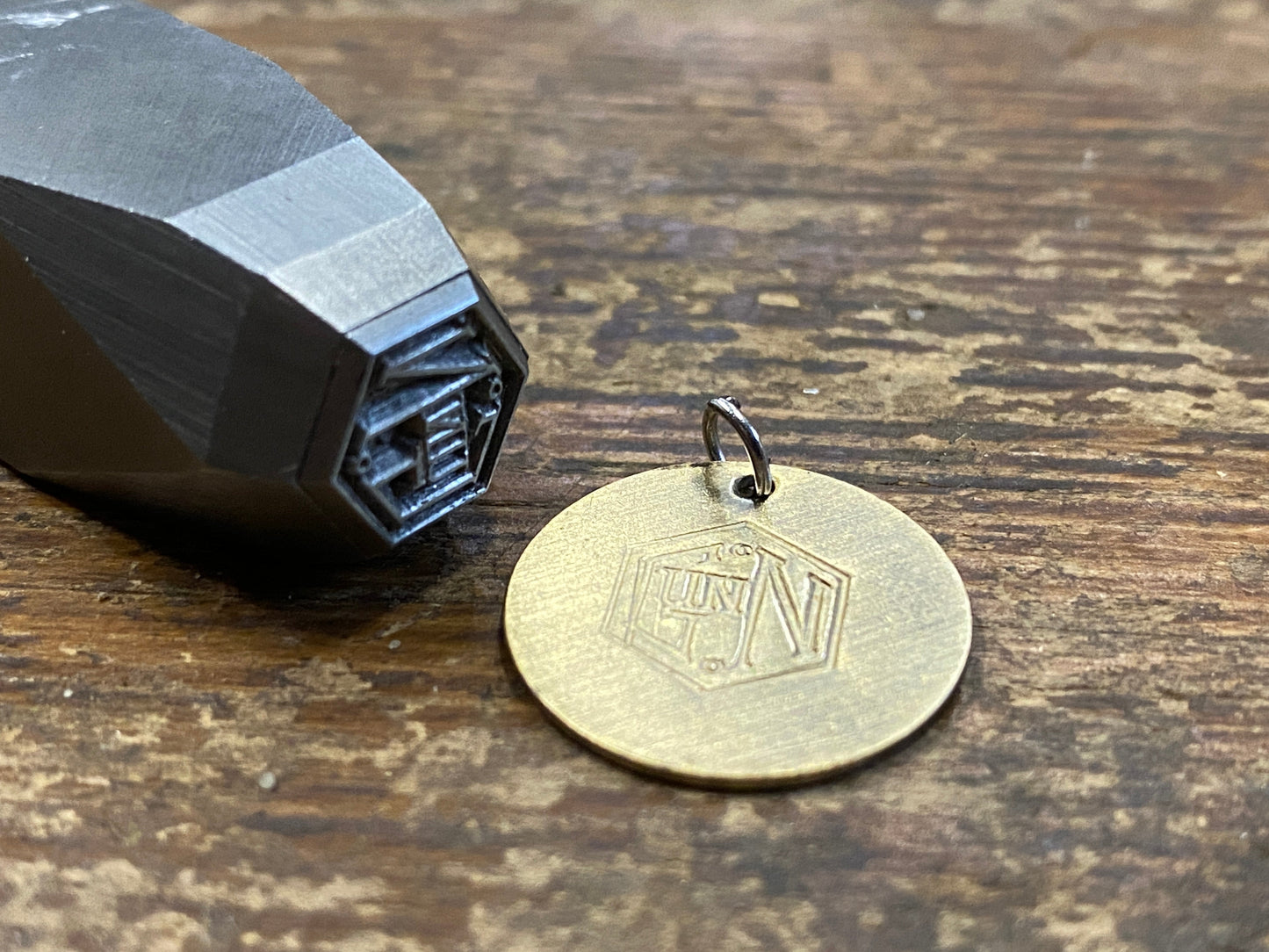 Gunn & Co Hand Stamped Key Fob Badge. 18Mm Badge