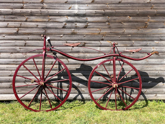 c.1868 Double Steering Velocipede Boneshaker Tandem Bicycle