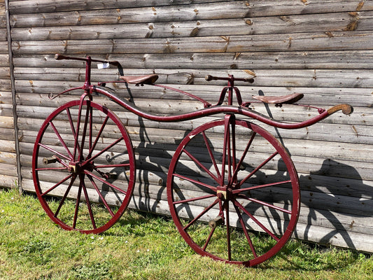 c.1868 Double Steering Velocipede Boneshaker Tandem Bicycle