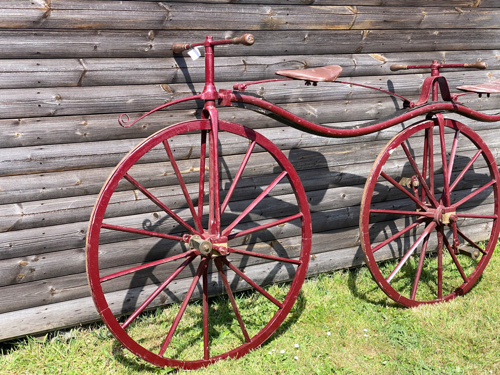 c.1868 Double Steering Velocipede Boneshaker Tandem Bicycle