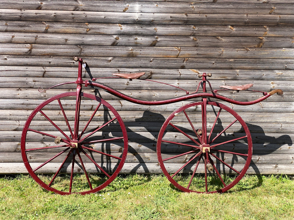 c.1868 Double Steering Velocipede Boneshaker Tandem Bicycle