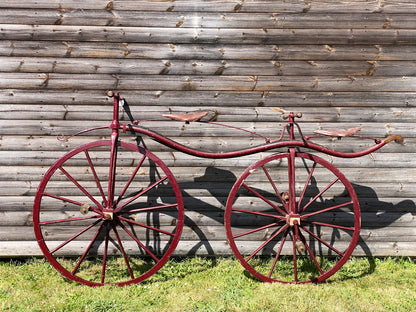 c.1868 Double Steering Velocipede Boneshaker Tandem Bicycle