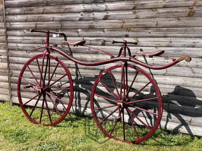 c.1868 Double Steering Velocipede Boneshaker Tandem Bicycle