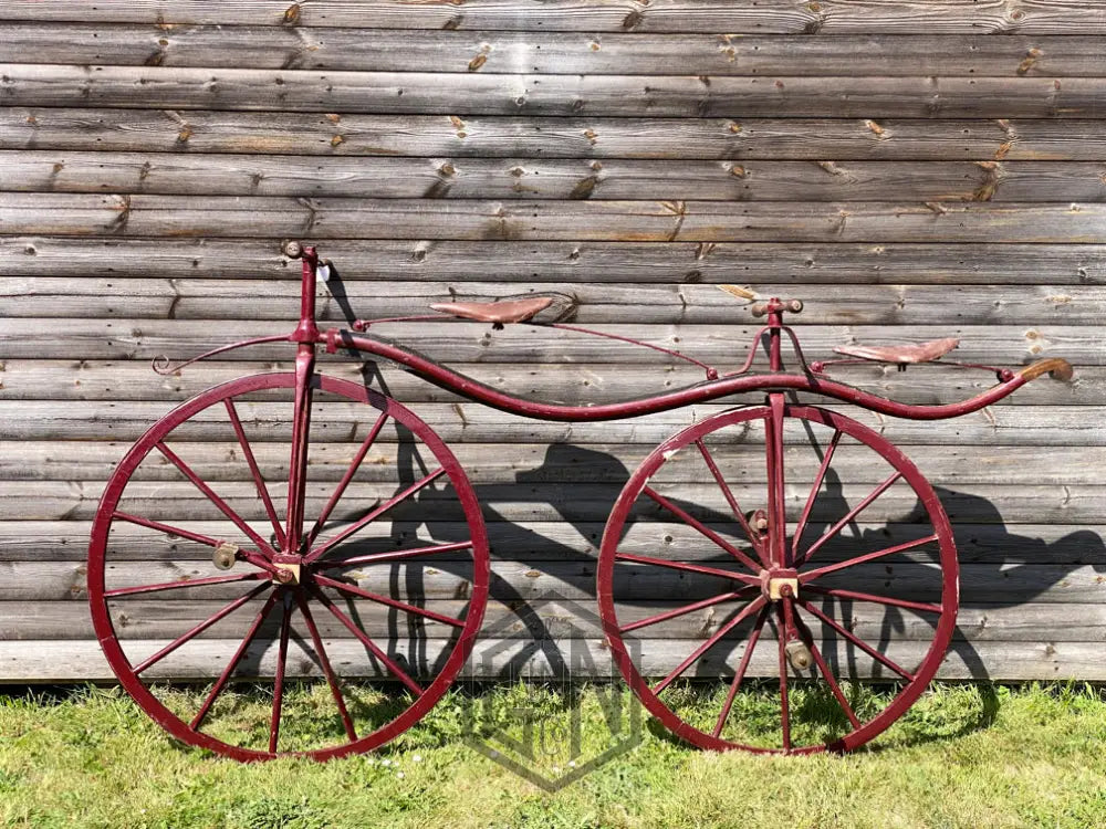 c.1868 Double Steering Velocipede Boneshaker Tandem Bicycle