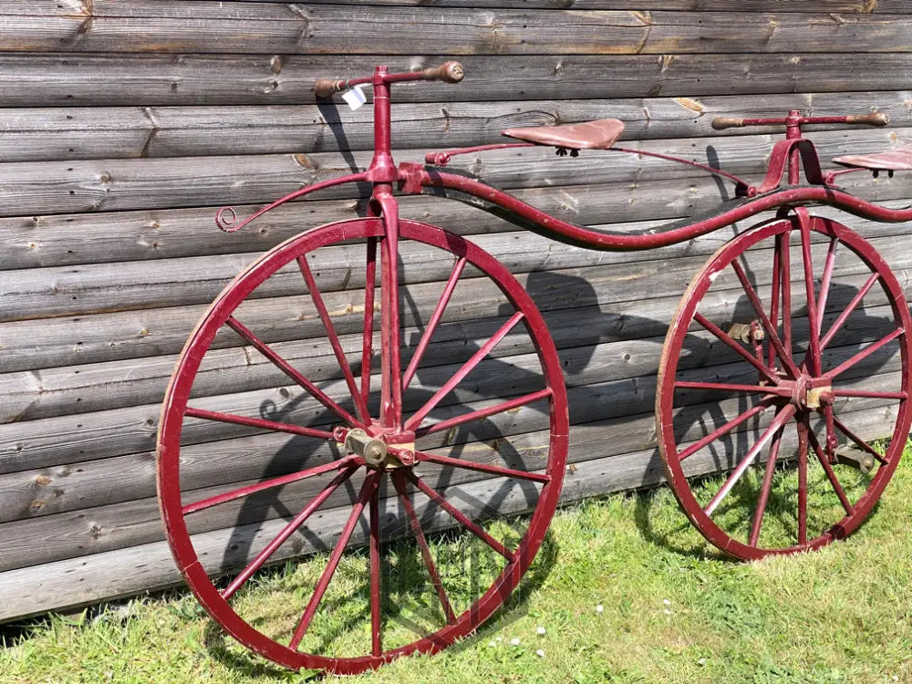 c.1868 Double Steering Velocipede Boneshaker Tandem Bicycle