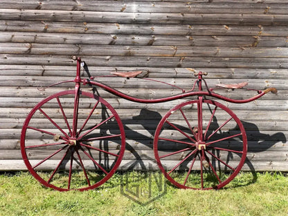 c.1868 Double Steering Velocipede Boneshaker Tandem Bicycle