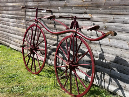 c.1868 Double Steering Velocipede Boneshaker Tandem Bicycle