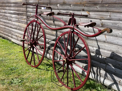 c.1868 Double Steering Velocipede Boneshaker Tandem Bicycle