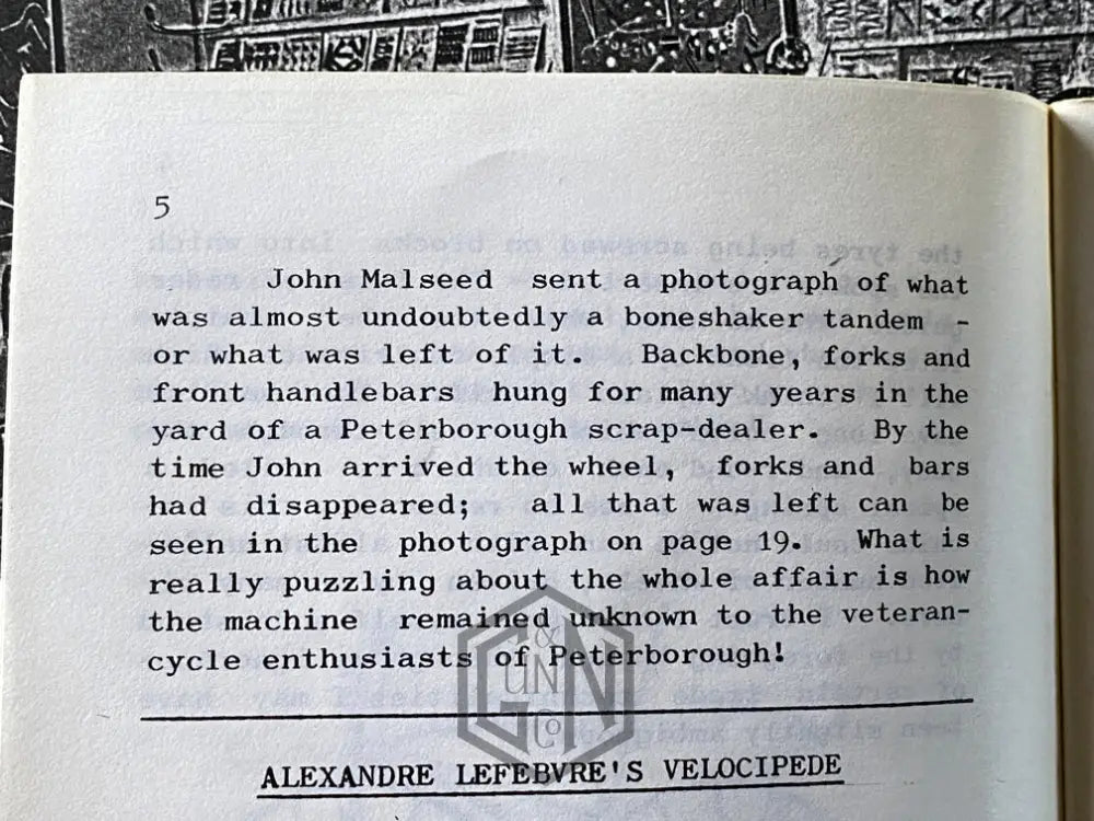 c.1868 Double Steering Velocipede Boneshaker Tandem Bicycle